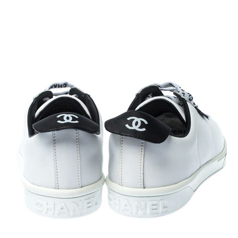 chanel white leather shoes|chanel shoes white sneakers.